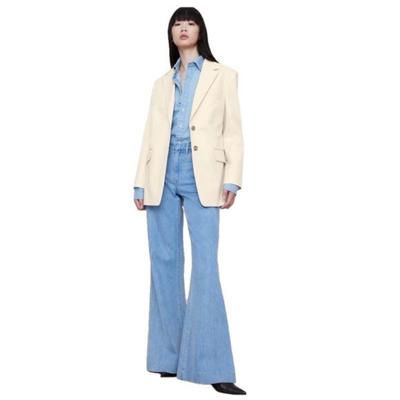 New! Banana Republic Cotton Blazer in Creamy White, Size 14 - Picture 4 of 5